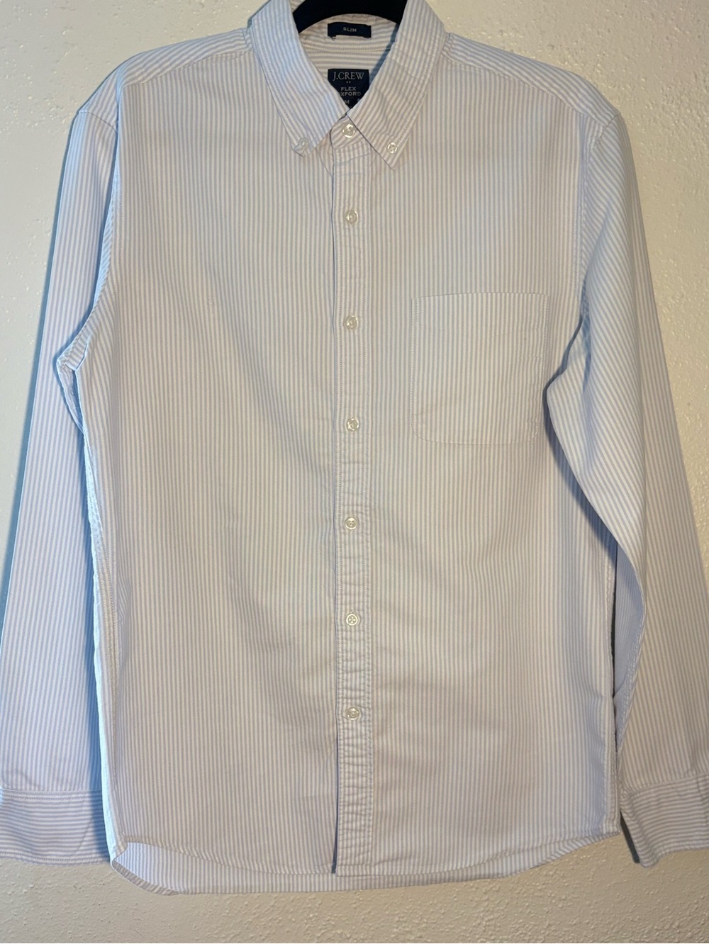 J. Crew Slim Fit Blue & White Striped Cotton Preppy Shirt Men’s Size M